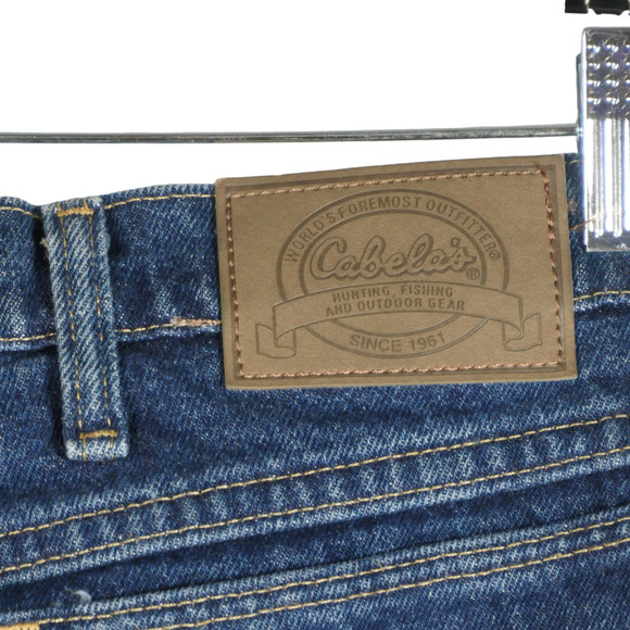 Cabelas Fleece Lined Blue Denim Jeans Mens Size 40 x 30 High Rise Straight Leg - Picture 9 of 9